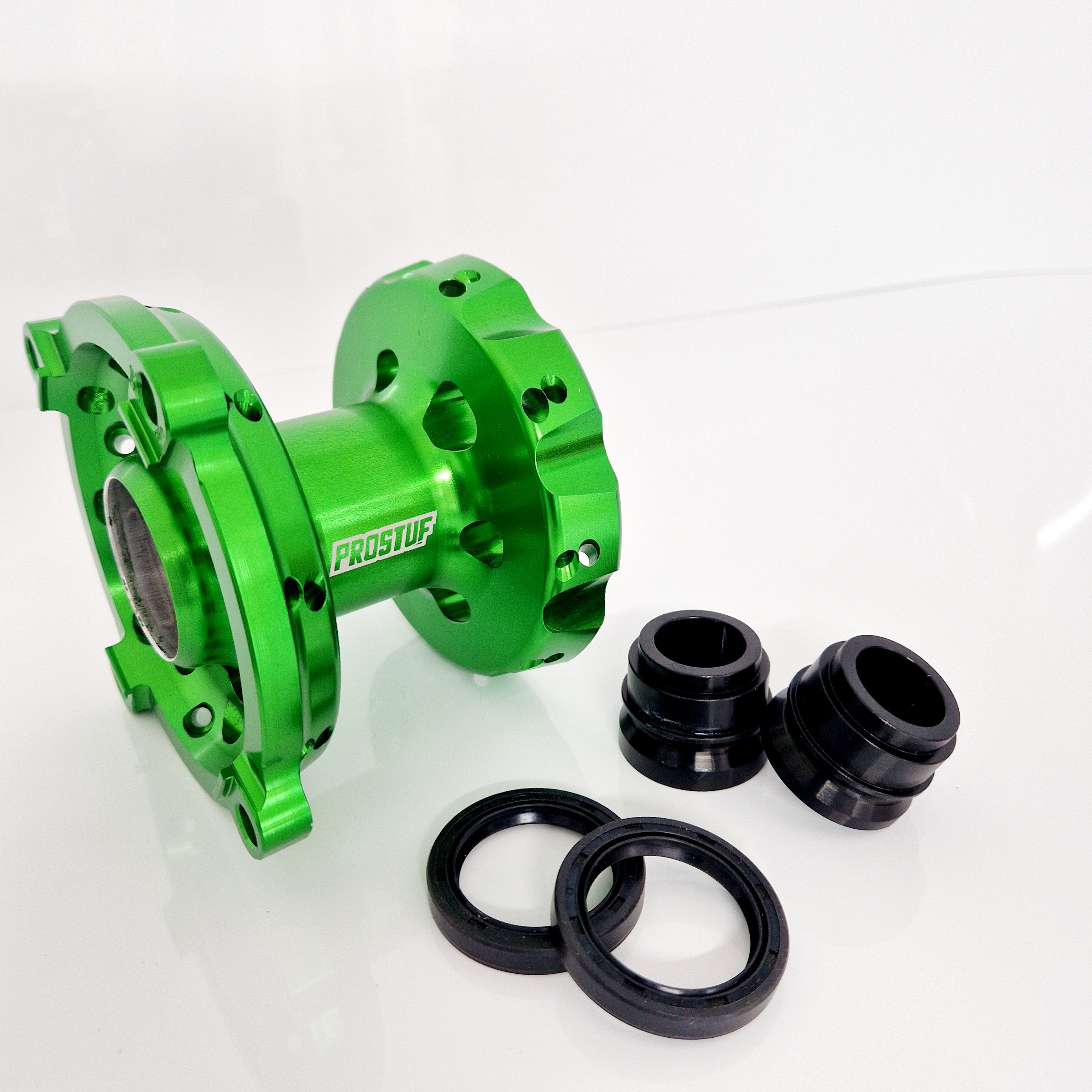Z-Wheel Asetlight Hub kx250 フロント　ハブ Front Hub - Kawasaki KX125-250 93-03 + KX500 94-04 - Green - Prostuf