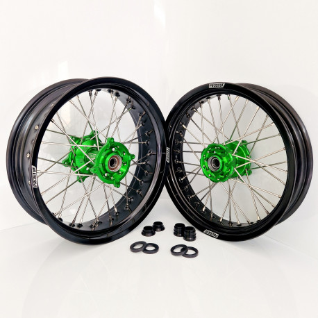 Supermoto wheelset - Kawasaki 125-250 KX 04-08 + 250-450 KXF 06-24 - Customizable