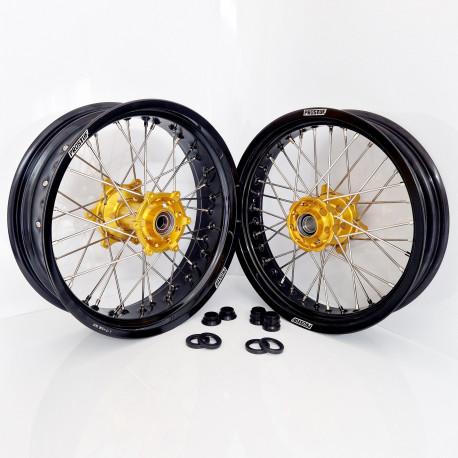 Paire de roues Supermoto - Suzuki 125 96-07 + 250 RM 96-08 + 250 RMZ 01-06 - Personnalisable