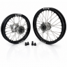 PROSTUF MX Wheelset 65cc - KTM / GASGAS / HVA - 25-27 - Titane hubs / Black rims - Big Wheels 17/14