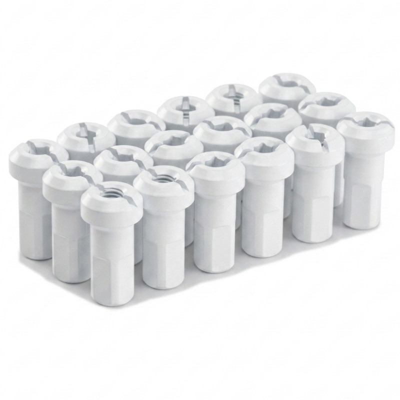 Pack écrous Rayons PROSTUF - Aluminium 4 mm / 8G (pack x36) - Blanc