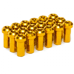 Pack écrous Rayons PROSTUF - Aluminium - 3.2 mm / 10G (pack x32) - Roue avant - Or