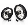 Paire de roues MX PROSTUF 50cc - KTM / GASGAS / HVA - Moyeux noirs / Jantes noires